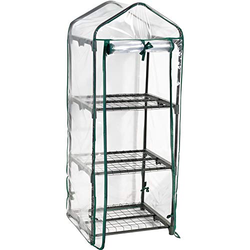 Display4top Mini Greenhouse,Small Plant Greenhouses,With Transparent Plastic PVC Cover, Indoor outdoor tent garden greenhouse (51 x 45 x 130cm)