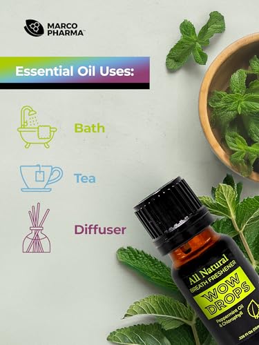 WOW Drops Pure Peppermint Essential Oil- .34 OZ Travel Size, 100% Pure Natural, Vegan, Premium Grade Essential Oils for Diffuser, Bath, Tea (Pack of 1) - Thumbnail 5