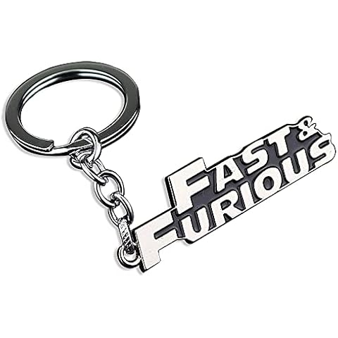 VNZQ Fast & Furious 9 Keychain,Idea Fast and furious logo Car Key Chain,Alloy Metal Keychain for Car Accessories Pendant Keyring Man Keychain,The best gift for fans of Fast and Furious,Silver Cover