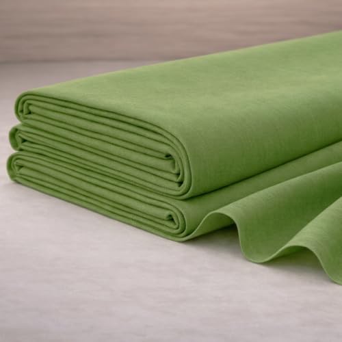 Image of Soimoi Green Solid 60 * 60's Cotton Cambric Fabric by 10 Yards, 56 Inch Wide Light Weight Material Suitable for Kurtis, Blouses, Kids Clothing, Tunics, Dresses and Summer Apparel