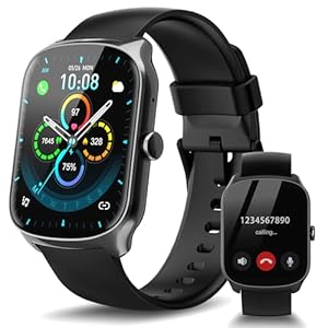 Smartwatch Herren Damen, 1.95″ Fitnessuhr mit Telefonfunktion, Smart Watch 100+ Sportmodi, IP68 Wasserdicht, Fitness Tracker mit Schrittzähler, Pulsmesser und Schlafmonitor für iOS und Android