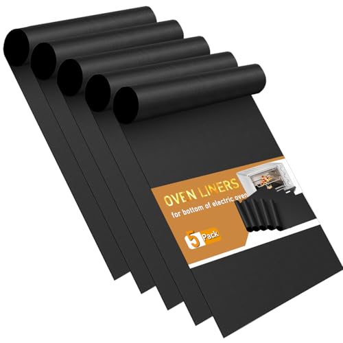 Comparison: Best Oven Liner For Bottom Of Electric Oven 9 Oven Liners for Bottom of Oven - 5 Pack Large Heavy Duty Mats, 17”x25” Non-Stick Reusable Liner for Electric, Gas, Toaster Ovens, Grills - Kitchen Accessory to Keep Oven Clean (5, Black)