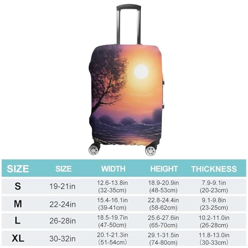 Travel Luggage Cover Protectors Elastic Anti-scratch Suitcase Cover Washable Luggage Sleeve Night Scene Oil Painting Suitcase Cover Protector Fit 18-32 Inch Suitcases Travel Accessories S2