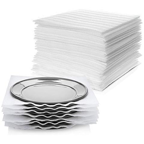 Verpackungsschaumplatten Seidenpapier Umzug, schützen Sie Ihre Gläser und Geschirr mit unserem Verpackungsmaterial, eine robuste Umzugsfolie 33cm x 33cm (60er Set) Cover