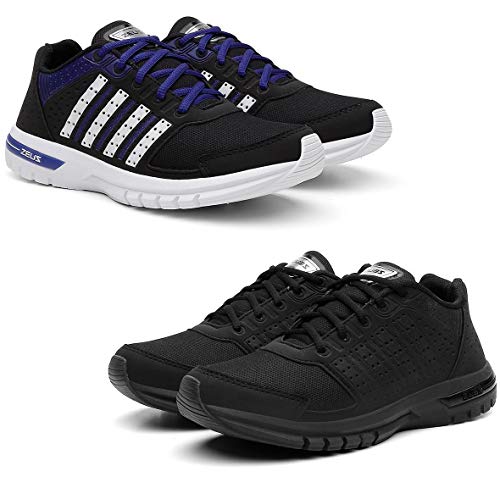 kit 2 Pares Tenis Zeus Caminhada Jogger Masculino Royal/Preto 39
