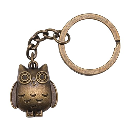 Porte-clés de voiture pour hommes avec pendentif hibou gris 21x25mm