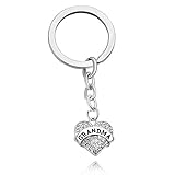 Birthday Christmas Gifts for Grandma Grandmother Diamond Pendant Keychain Key Tag