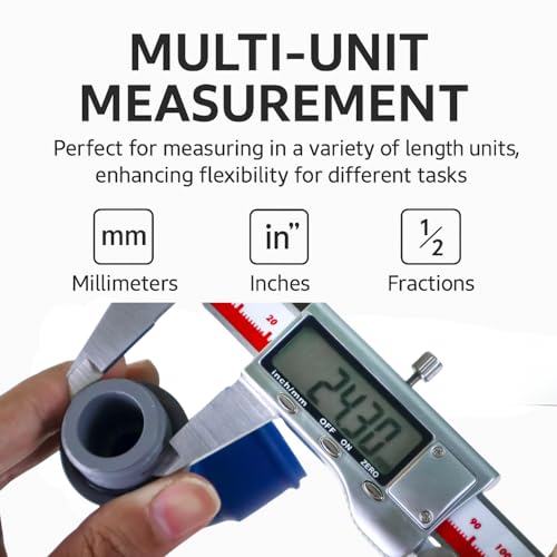 Image of SKADIOO Digital Caliper Measuring Tool, Stainless Steel Vernier Caliper Digital Micrometer with Large Screen, Easy Switch from Inch to mm, 6 Inch Caliper Tool for Professional /DIY /Household