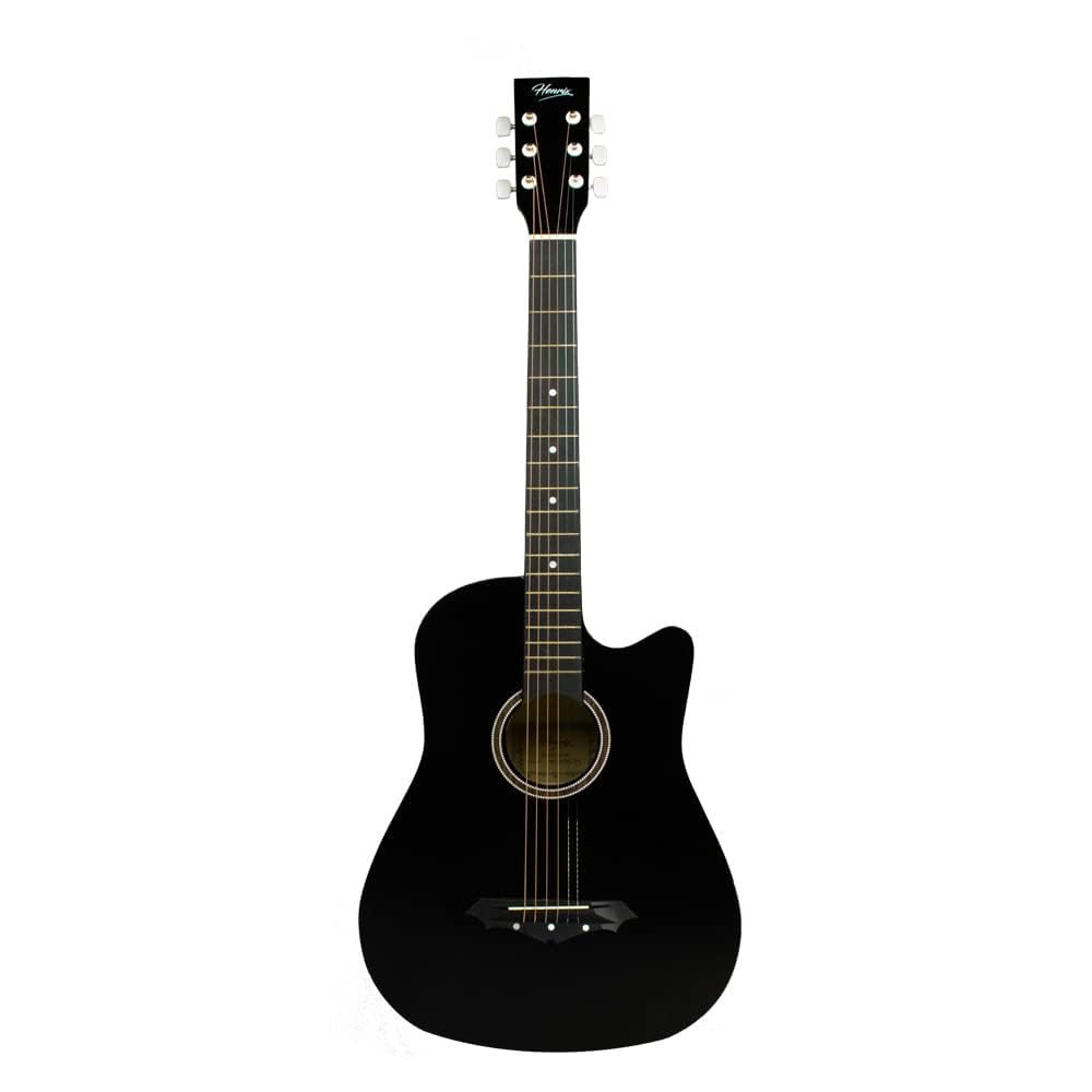 Renewed Henrix 38C 38 Inch Cutaway Acoustic Guitar - Black