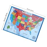 VILLFUL Usa Map for Educational Poster Children Geography Learning Chart Preschool Intellectual Development Accessory Early Education Wall Decor