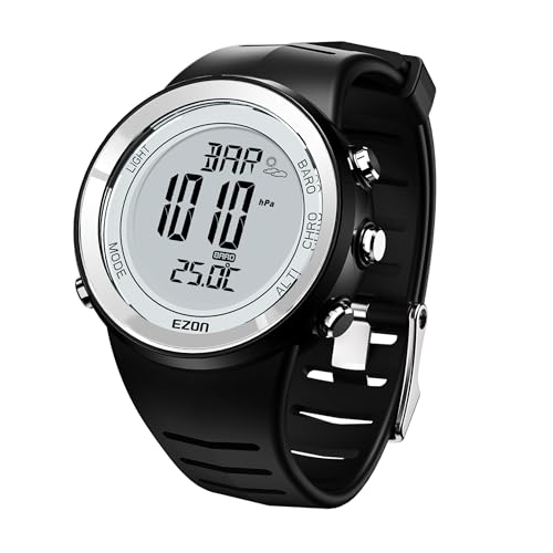 EZON Sports Digital Outdoor Watch H009 with Altimeter,Barometer, Thermometer,Weather Forecast, EL Backlight & Stopwatch,Ideal for Hiking & Climbing