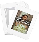 AUEAR, 10 Pack White 11x14 Pre-Cut Acid Free Picture Mat for 8x10 Photos/Artworks/Prints with Whi...
