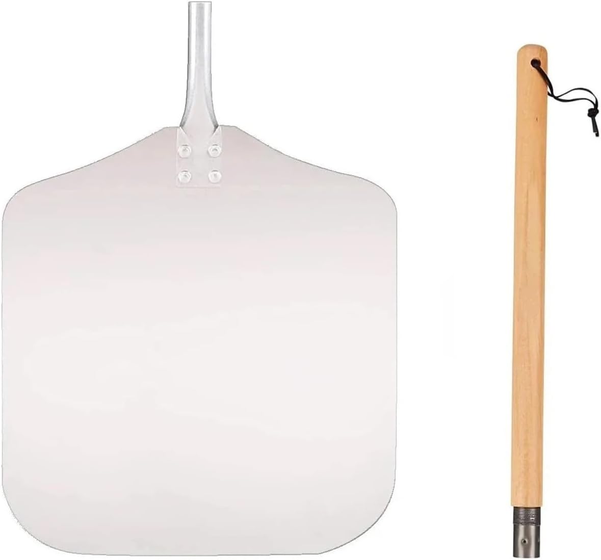 12/14inch Pizza Shovel Metal Non-Stick Peel With Wood Handle Cake Lifter Transfer Tray For Homemade Baking Bread(One handle 42.9cm)