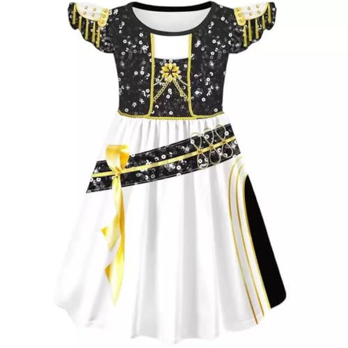 WFFMDZ Girls Sparkle Chain Detail Dress K-pop Fashion Inspired Performance Outfit for Girls