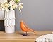 Quoowiit Bird Figurine, Modern Sculpture and Statues for Home Decor, Animal Statues for Bookshelf, Table, Entryway, Fireplace, Resin Decorative Sculpture with Chic Polka Dots Art Design (Orange)