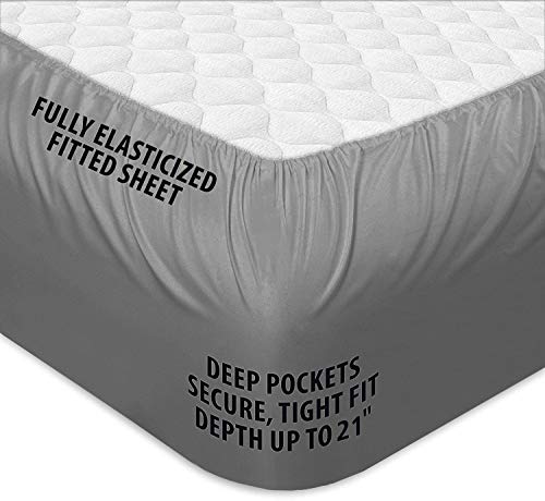 Texartist Queen Mattress Pad Cover Cooling Mattress Topper Pillow Top Mattress Cover Quilted Fitted Mattress Protector With 8-21 Inch Deep Pocket(Queen, Grey) #TOP3