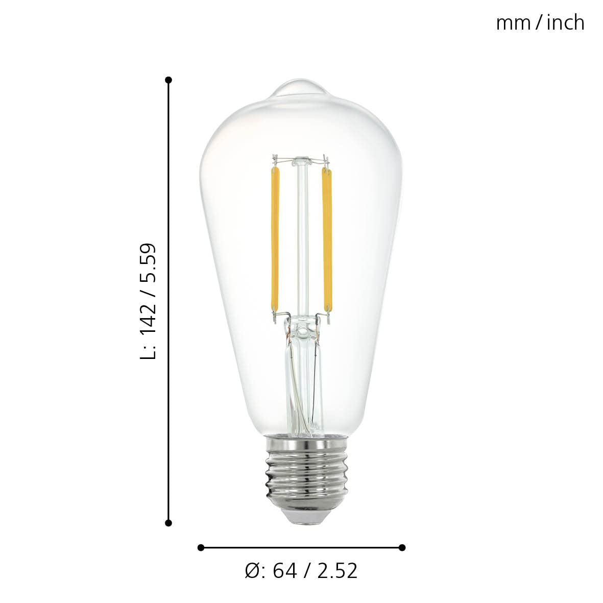 Eglo Connect.z Smart Home E27 LED Filament Light Bulb, ST64, ZigBee, app and Voice Control, dimmable, Neutral White - Image 3