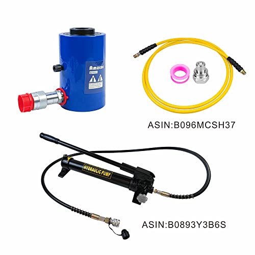 Amzcnc 20T Hydraulic Cylinder Jack Hollow Single Acting Hydraulic Ram Cylinder 150Mm Hydraulic Lifting Cylinders (20T 6Inch Hollow) #TOP6
