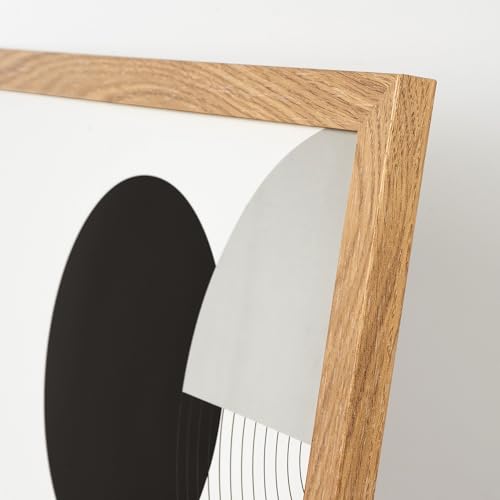 FRAMAI® Bilderrahmen 50x70 cm Eichenfarbe MDF Umweltfreundlichem Rahmen mit Bruchsicheren Plexi, Aufhänger und Aufsteller – Ansicht 8