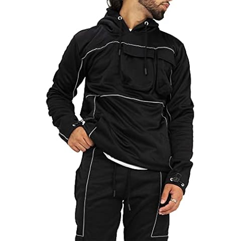 AARHON Men's Split Panel Striped Tracksuit Cover