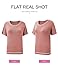 SHEWIN Sweaters for Women Spring Fashion 2026 Short Sleeve Shirts Crewneck Womens Tops Dressy Casual Blouses Sweater Summer Clothes Pink L
