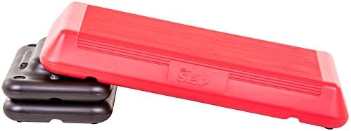 The Step (Made in USA) Freestyle Aerobic Platform - Circuit Size Red Aerobic Platform with Two Freestyle Black Risers,29 x 14.5 x 6.25,F1017W