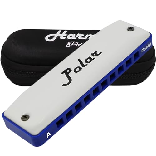 Harmo Polar Diatonic Harmonica Key of A, Paddy Richter Tuning - Specialized for Irish, Bluegrass, Celtic, and Folk Music, Mouth Organ With Case, Harmonica for Kids, Adults, Beginners & Professionals