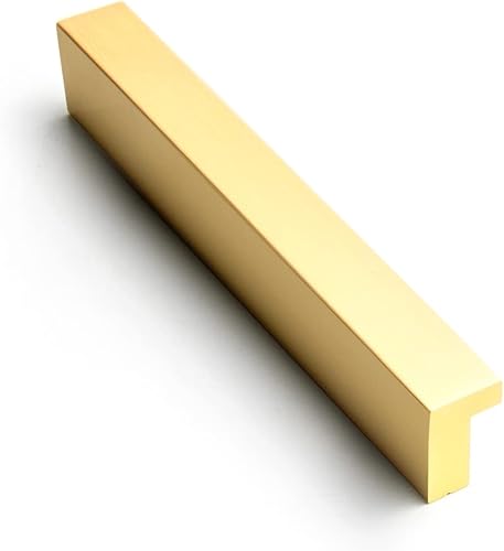 Goo-Ki Manijas de gabinete, 12 unidades, tiradores de cajón de latón cepillado de 3 pulgadas (2.992 in), manijas de cajón sólidas inclinadas para