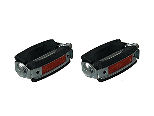 Pedali per bicicletta classica retrò vintage blocco di gomma colore nero 3445ng