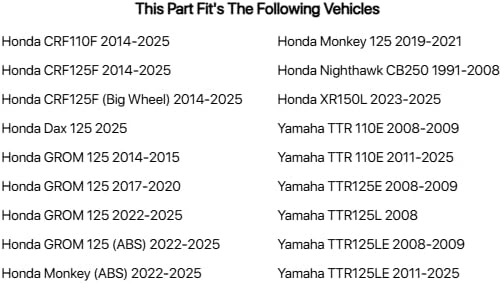 Tusk Fork Seals Compatible with Honda CRF110F/CRF125F/BigWheel 14-26/XL150L 23-25/Compatible with Yamaha TTR110E/125LE 2008-2026 - TK-55-104 - Replaces OEM 51490-KRH-901, 44009-018, 5B6-23145-00-00