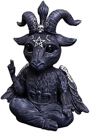 Nalyda Goat Satan Sculpture - Baphomet Sculptures Statue - Resin Black Satan Figurine Decoration - Religious Goat Baphomet Resin Statue with Exquisite Workmanship Ornaments for Home Office (A)