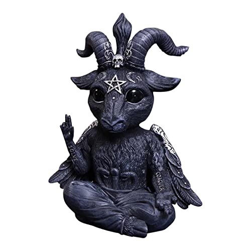 Nalyda Goat Satan Sculpture - Baphomet Sculptures Statue - Resin Black Satan Figurine Decoration - Religious Goat Baphomet Resin Statue With Exquisite Workmanship Ornaments For Home Office (A) #TOP15