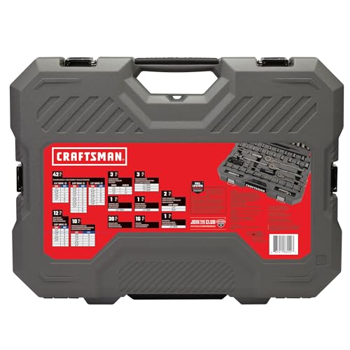 CRAFTSMAN OVERDRIVE 121-Piece Gunmetal Chrome Mechanics Tool Set, Standard SAE/Metric Socket Set, with Hard Case (CMMT99121L) - image 8