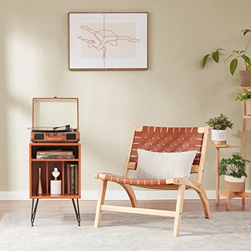 Soohow Side Table With Storage, End Table With Metal Legs, Record Player Table For Living Room, Nightstand For Bedroom, Turntable Stand Record Player Cabinet With Storage, Couch Side Table #TOP7