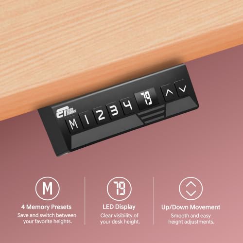 Image of V ONE Electric Standing Desk | Compact 1-Piece Top | 70Kg Weight Capacity | 3 Memory Preset | 5 Year Warranty | Built-in Cup & Headphone Holder | Home Office (Baverian Beach, 100 * 60 CM)