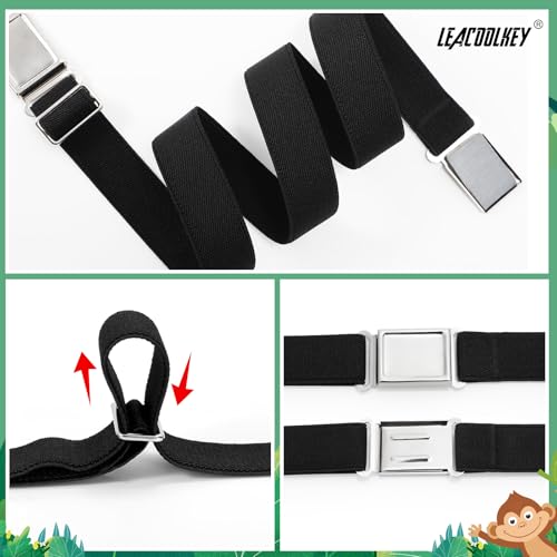Leacoolkey 4 Pack Kids Magnetic Buckle Elastic Belts Boys Girls Adjustable Easy Clasp Magnetic Belt thumb #3