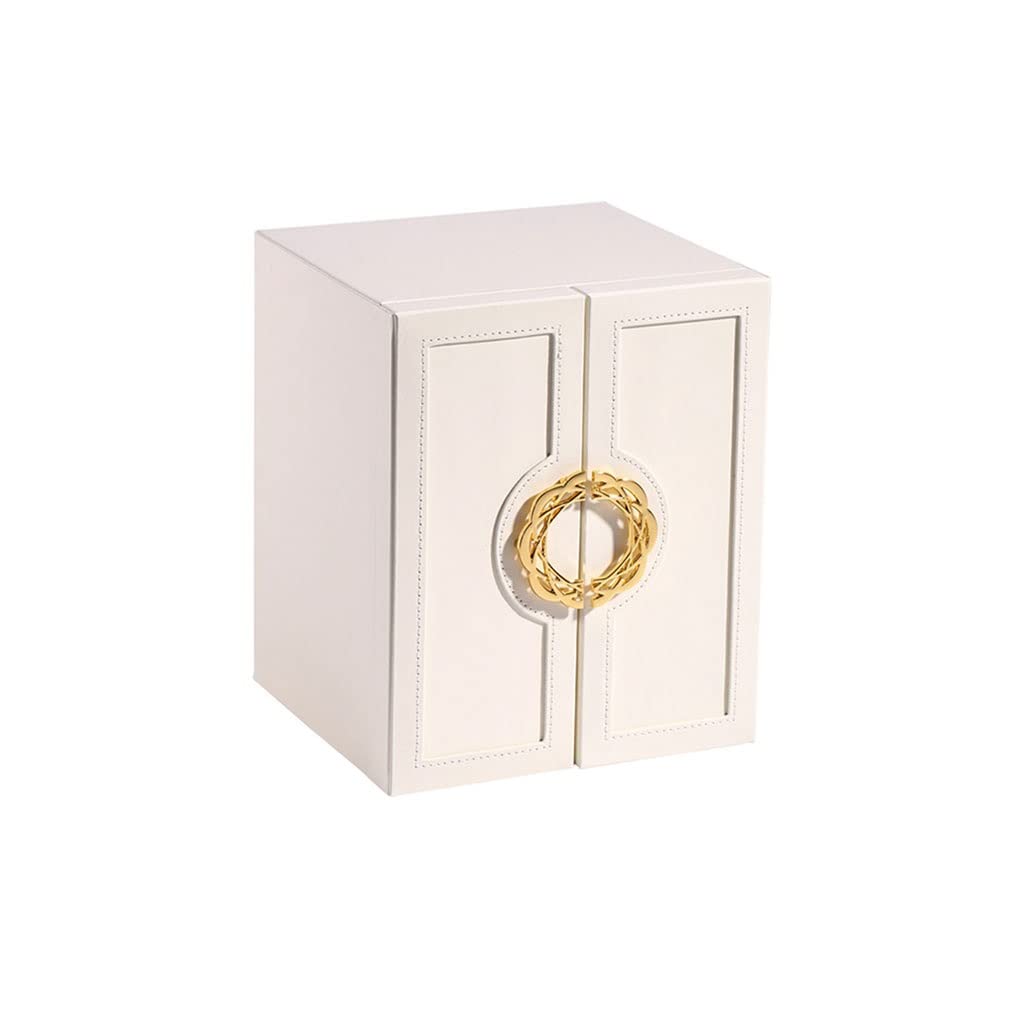 Schmuck-Organizer, Schmuckkästchen, Schmuckschatulle, Doppeltür, fünf Schubladen, Aufbewahrungsbox für Ringe, Ohrringe, Halsketten, Armbänder, Lippenstifte, Uhren, Aufbewahrungsbox, integriertes