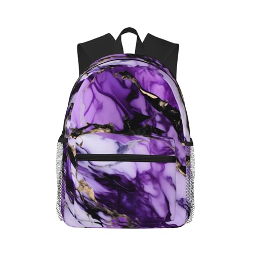 Sac à dos d'université ergonomique avec poches et motif marbre