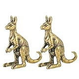 MHYGKTXRA 2pcs Kangaroo Figurines Kangaroo Decor Vintage Brass Sculpture Art Piece, Ideal Decor for Home, Office, Shelf, Living Room, or Desk Display