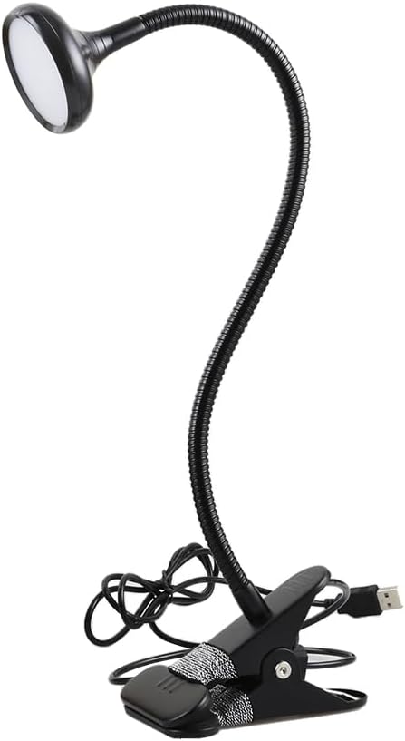 MAGICLULU USB Charging Led Bedside Lamp with Flexible Gooseneck Dimmable Reading Light with Brightness Levels Clip Design for Desk Nightstand Black