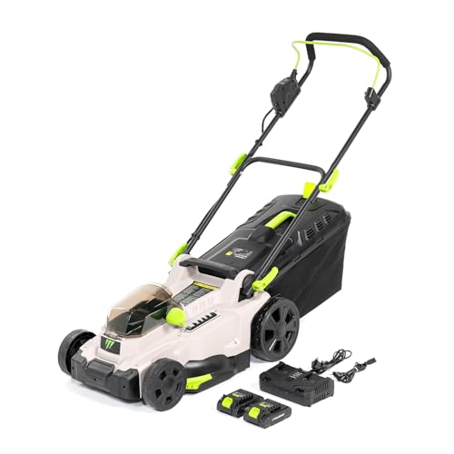 Murray Cortacésped Inalámbrico 2x20V Li-Ion con Motor de Inducción 2900 RPM MU-BAT-LM37-KIT – Ancho de Corte 37 cm, Recogedor de Césped de 35L, 6 Niveles – Mulching, Trasera, Recogedor