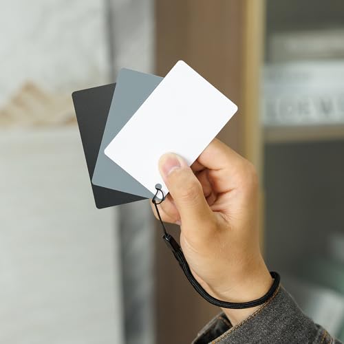 3-in-1 Graukarten für Digitale Spiegelreflexkameras und Film-Belichtung, Messkarte, Farbkalibrierung, für Canon, Nikon, Sony, 18% Weißabgleich, Set