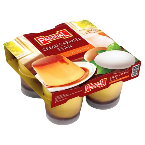 Flanes de huevo y Vainilla PASCUAL 4 x 100 g. (Pack de 6 ) (REFRIGERADO) (Flan de huevo recubierto de caramelo)