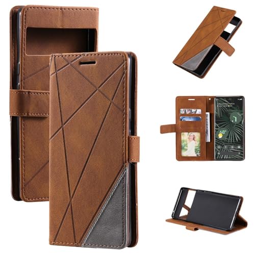 Étui compatible Google Pixel 9 portefeuille marron chic pour protéger votre écran