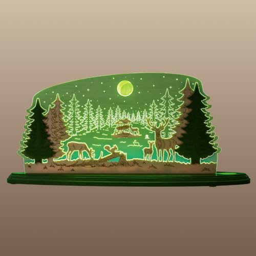 weigla - Schwibbogen original Erzgebirge I Motiv Waldidylle I Dekoleuchte I LED-Lichterbogen I Größe 47 x 22 x 8,2 cm I Inklusive Beleuchtung I Deko innen I aus Holz & Acryl weigla - Schwibbogen original Erzgebirge I Motiv Waldidylle I Dekoleuchte I LED-Lichterbogen I Größe 47 x 22 x 8,2 cm I Inklusive Beleuchtung I Deko innen I aus Holz & Acryl