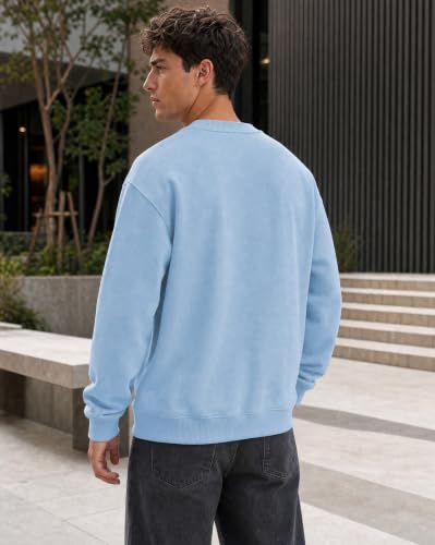 Image of Nobero Oversized Sweatshirts for Man Stylish Crew Neck | 280 GSM Rich Cotton Fleece Solid Oversized Fit Full Sleeve Sweatshirt for Men | Stylish Casual Wear Winter Sweatshirt for Men