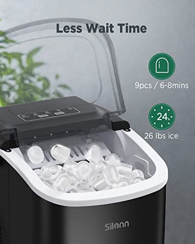 Fabricadora de Hielo Silonn Compacta 26 lb 2 Tamaños Cubos miniatura 3