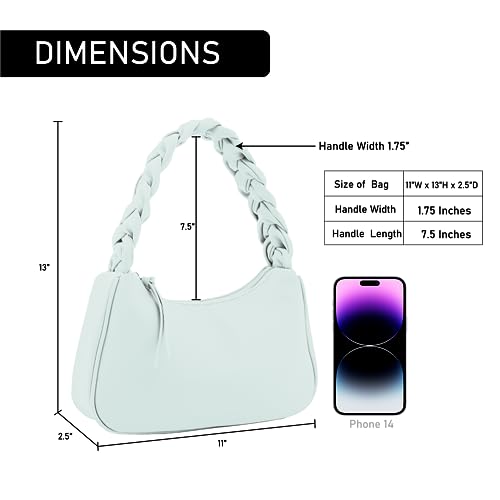 Image of Emperia Braided Top Handle Shoulder Bag For Women, Trendy Designer Small Hobo Tote Handbag