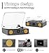 VinylsLink Record Player 3-Speed Belt-Driven Turntable with Built-in Speakers, FM Radio, Bluetooth, RCA Line Out, AUX in, USB Recording & Auto Stop - Grey