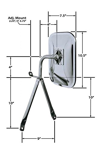CIPA OE Style Low Mount Chrome Side View Mirror - Thumbnail 3